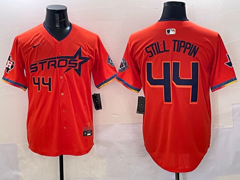 Men Houston Astros #44 Still Tippin Orange Fourth generation Joint Name 2025 Nike MLB Jersey style 5